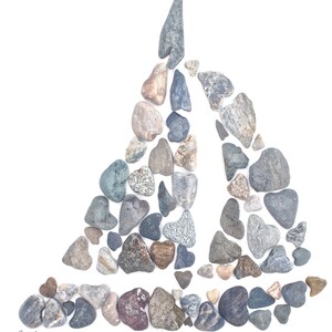 Heart Rocks Sailboat Art Print, Beach House Wall Art, Gift for a Sailor, Coastal Decorating image 4