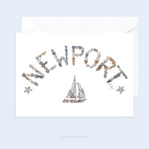 Newport note card, Newport sailing card, Newport art card, Newport wedding card, Newport theme party favor, Newport love, heart rocks