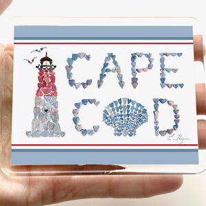 Cape Cod magnet, Cape Cod refrigerator art, Cape Cod gifts, Cape Cod love, Cape Cod wedding favors, Nauset lighthouse magnet, Cape Cod favor