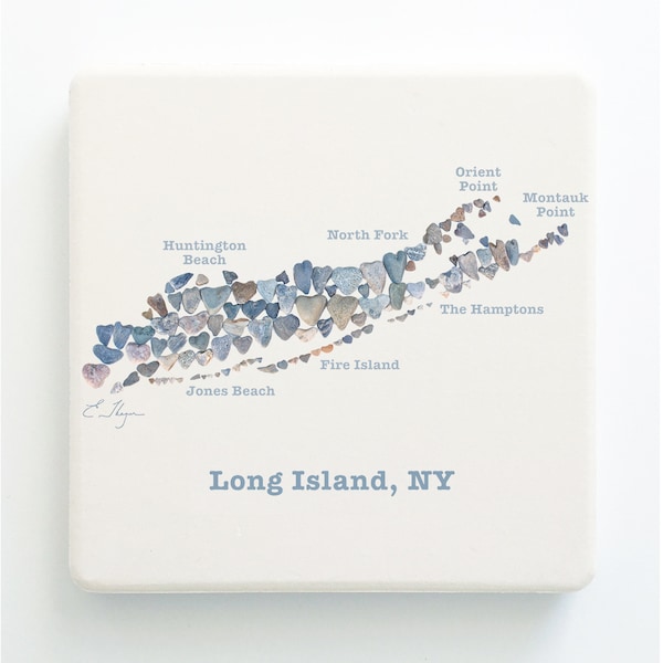 Long Island map coasters, Long Island NY coasters, Long Island gifts, Long Island NY, Long Island love, Long Island wedding, Long Island art