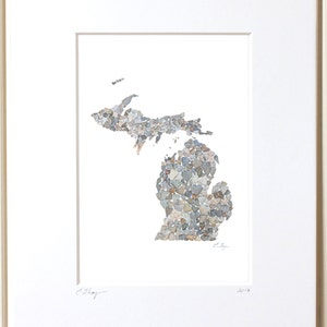 Michigan print, Michigan map, Michigan art, Michigan love, Michigan wedding, Michigan state map, Michigan gifts, MI map
