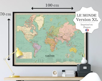 Carte Du Monde Etsy
