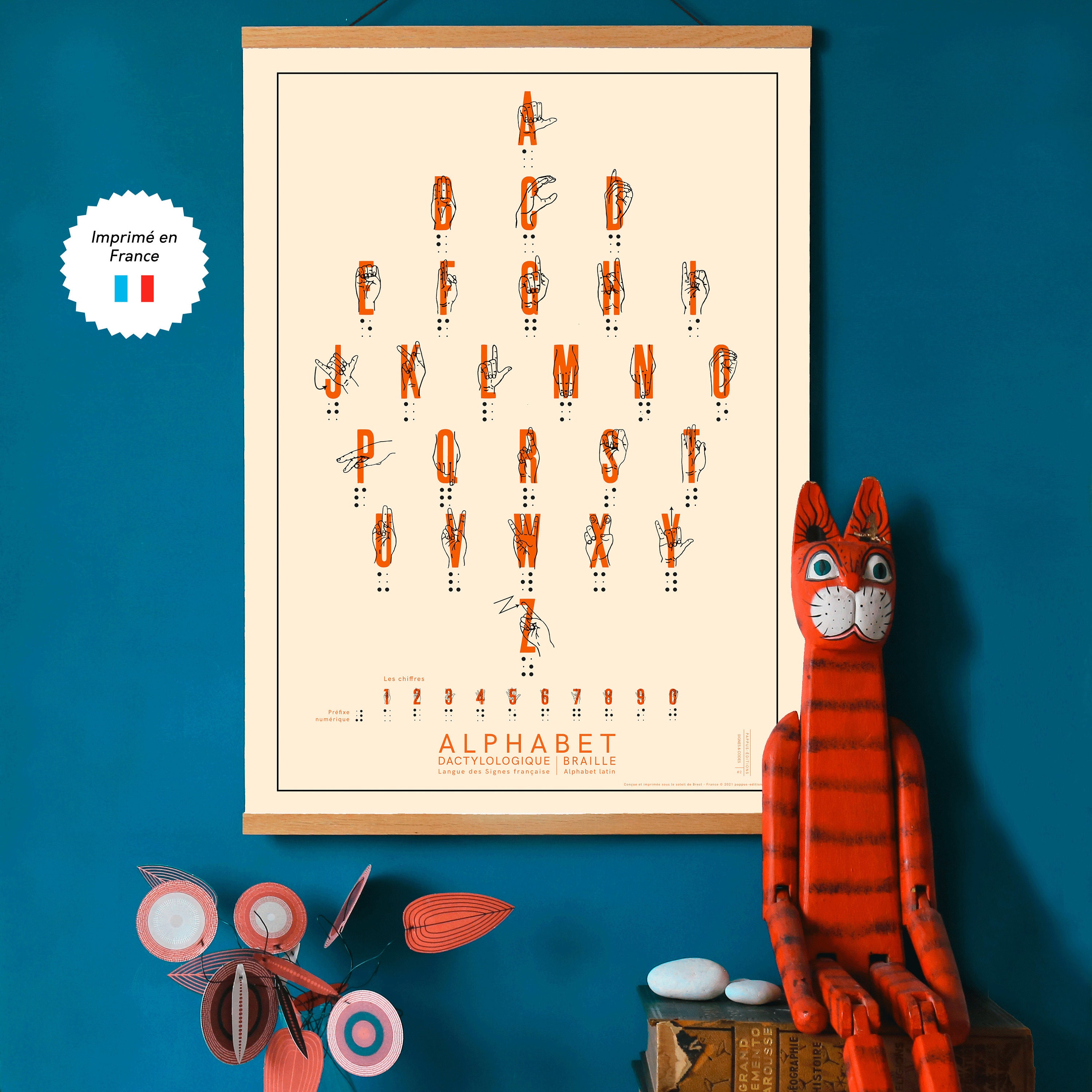 Affiche Alphabet Dactylologique | Langue Des Signes Françaises et Braille | Latin