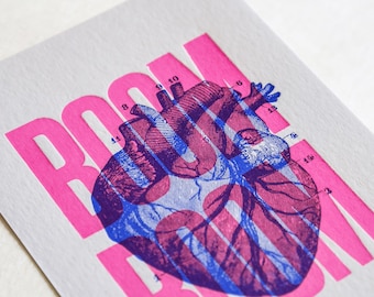 Rosa Boom Boom Letterpress-Karte