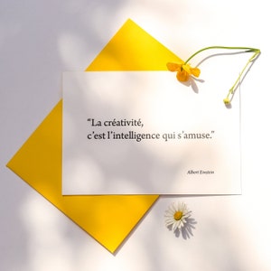 Carte Letterpress citation sur la Créativité d'Einstein image 5