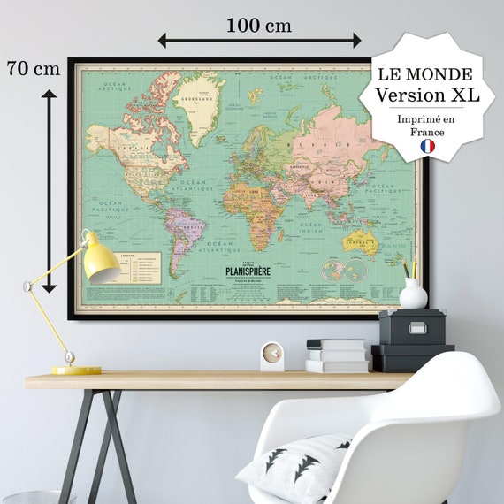 Map of the World Choice of Styles and Sizes Giant Size Maxi Size Modern Vintage