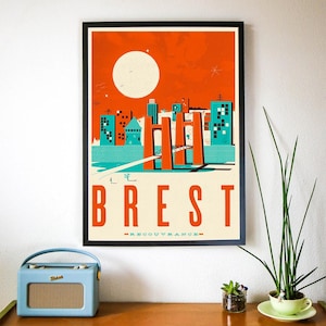 Pôster Brest Recouvrance para decoração de parede retrô