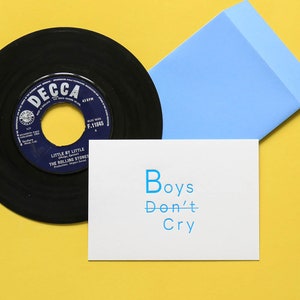 Carte Letterpress "Boys don't cry"