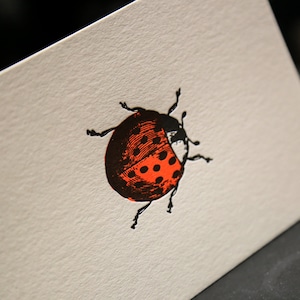 Carte Letterpress Coccinelle