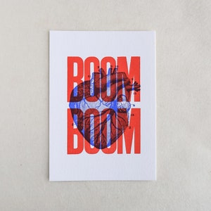 Carte Letterpress Boom Boom rouge image 2