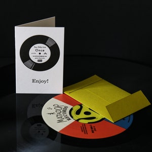 Mini carte simple "Enjoy" vinyle avec enveloppe en Letterpress