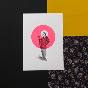 Carte Letterpress  esprit gravure "Monsieur"