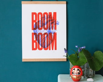 Affiche Sérigraphiée Boom Boom Rouge A3 - Signée par l'artiste