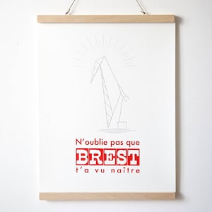 Pôster Não se esqueça que Brest viu você nascer - serigrafia