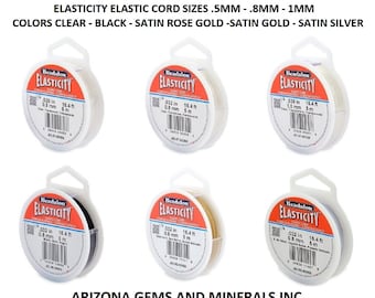 FREE Shipping Beadalon Elasticity Elastic Cord for Beading Various Sizes.5mm.8mm 1mm + Colors