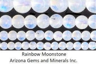 Rainbow Moonstone Round Beads 2mm-3mm-4 mm,6 mm, 8 mm, 10 mm. FREE SHIPPING Approx. 15.5 inch strand