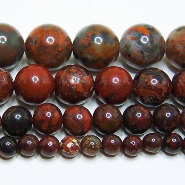 Poppy Jasper Beads 4mm-6mm-8mm-10mm Real Stone 15.5" Strand FREE SHIPPING