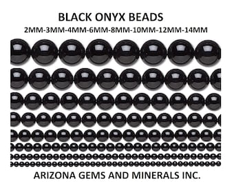 【HYERES LOR】24SS★ H edition BR(W) Ball Black Onyx Bead NC Black Onyx Beads Genuine Real Stone 2mm-3mm-4mm - 6mm - 8mm
