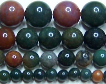 Blood Stone Beads 2mm-3mm-4mm-6mm-8mm-10mm-12mm Real Stone FREE SHIPPING