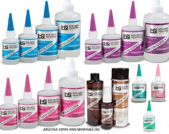 BSI Insta-Cure Super Thin Glue + Gap Filling Glue +Extra Thick 1/2oz or 1oz or 2oz  or 8oz Sizes FREE SHIPPING