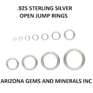 Sterling Silver .925 3mm to 9mm OPEN JumpRings in 22Ga.+ 20.5Ga+19.5Ga+18Ga+16GA FREE SHIPPING