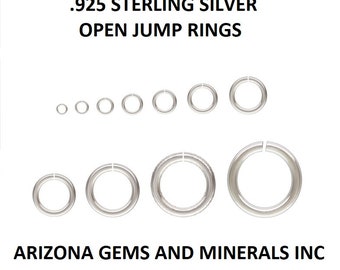 Sterling Silver .925 3mm to 9mm OPEN JumpRings in 22Ga.+ 20.5Ga+19.5Ga+18Ga+16GA FREE SHIPPING