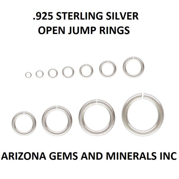 Sterling Silver .925 3mm to 9mm OPEN JumpRings in 22Ga.+ 20.5Ga+19.5Ga+18Ga+16GA FREE SHIPPING