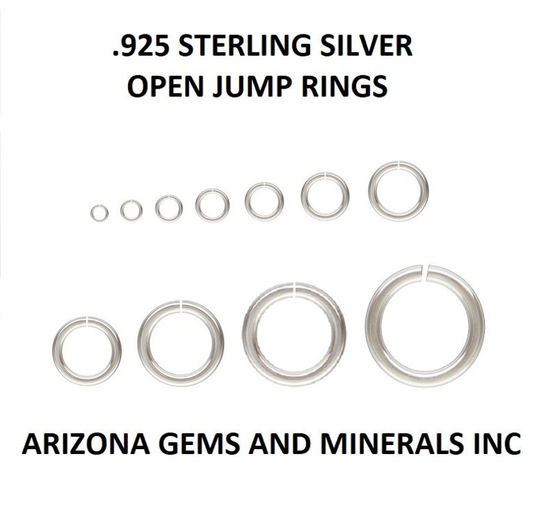 Sterling Silver .925 3mm to 9mm OPEN JumpRings in 22Ga. 20.5Ga19.5Ga18Ga16GA FREE SHIPPING image 1