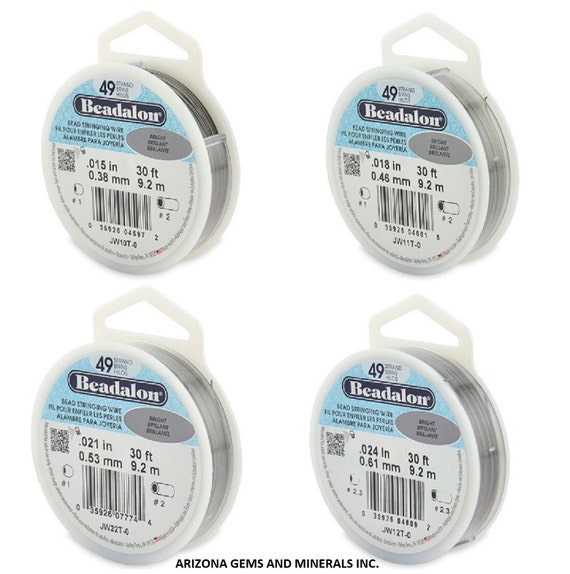Beadalon Bead Stringing Wire 49 Strand 30/100 FT. Bright Various Sizes + Colors FREE SHIPPING