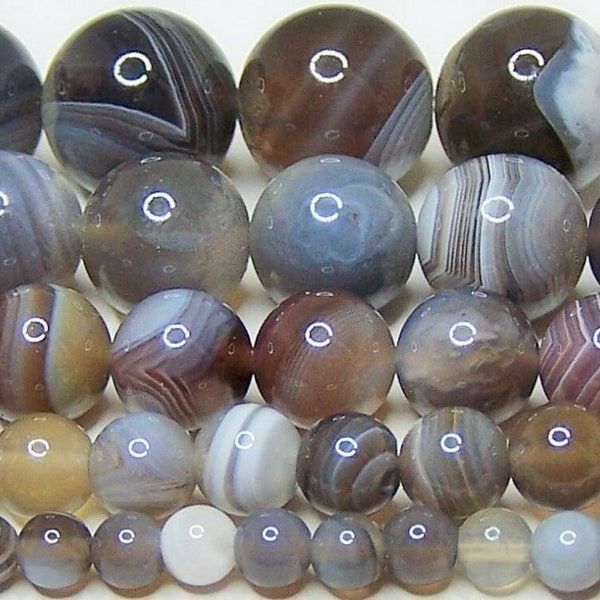 Botswana Agate Beads 2mm-3mm-4mm-6mm-8mm-10mm-12mm Real Stone 15.5" Strand