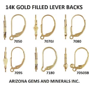 14K Gold Filled Lever Back Hook Ear Wires & French EarWires 6 Styles + 4Pc - 8Pc FREE SHIPPING