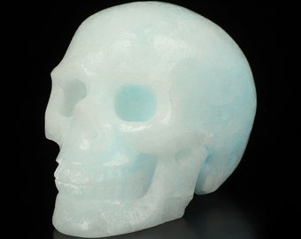 BLUE ARAGONITE 2.0" Carved Crystal Skull, Realistic, Crystal Healing