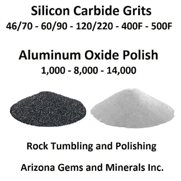 Rock Tumbling & Polishing  Silicon Carbide Grits 46/70 - 60/90 - 120/220 - 400F-500F Aluminum Oxide Polish 1,000 -8,000 -14,000