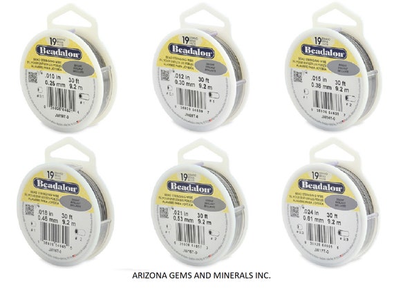 Beadalon Gold Color .015/" Bead Stringing Wire 19 Strand Flex Wire 30ft