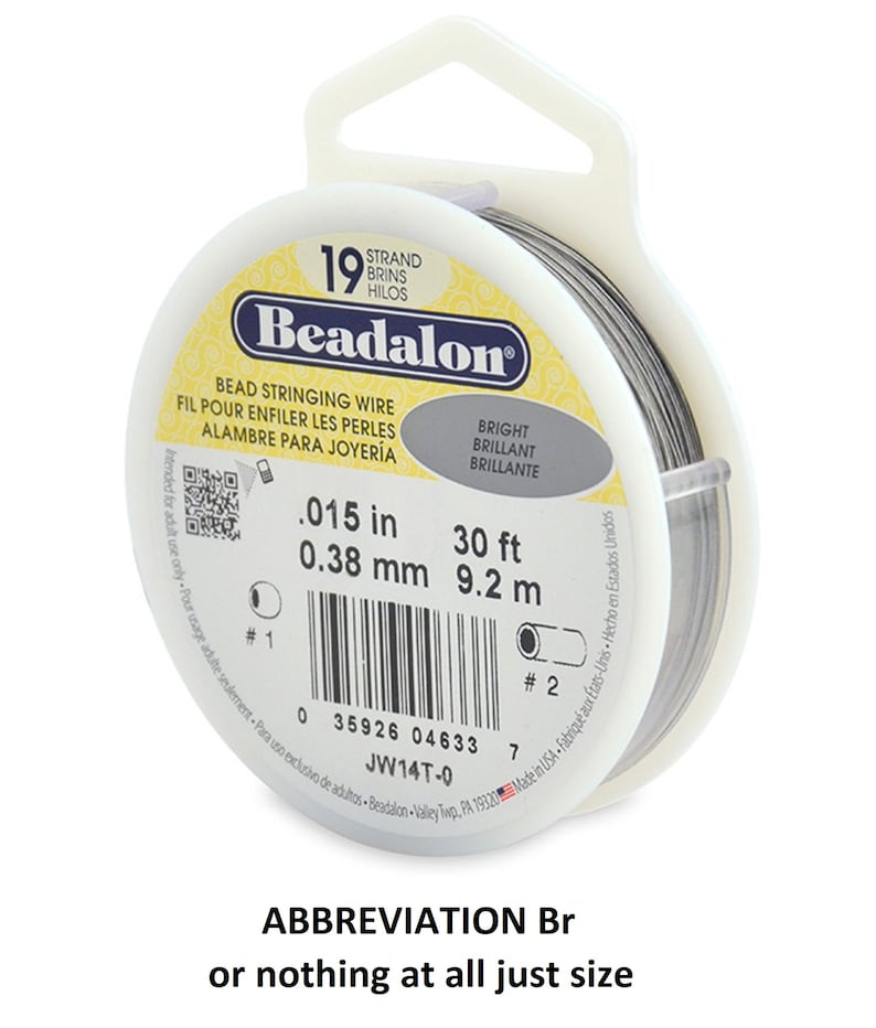 Beadalon > Bright - Stringing Wire 19-Strand .012"X30': A