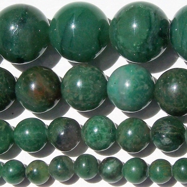 African Green Jade Beads 2mm-3mm-4mm-6mm-8mm-10mm-12mm Real Stone FREE SHIPPING