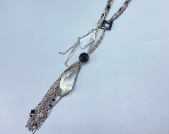 シルバー系ボリュームネックレス エリクソンビーモン 1980's Erickson Beamon Bib Necklace With Matching Earrings