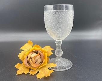 Antique wine glass, EAPG Tree of Life pattern clear flint goblets by Portland Glass Co. 1870, Antique glassware, Excellent condition, PGco