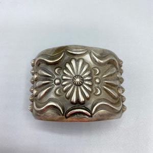 Emerson Bill Vintage Navajo sterling silver large cuff bracelet overlay and stamped, men&#39;s or large woman&#39;s size