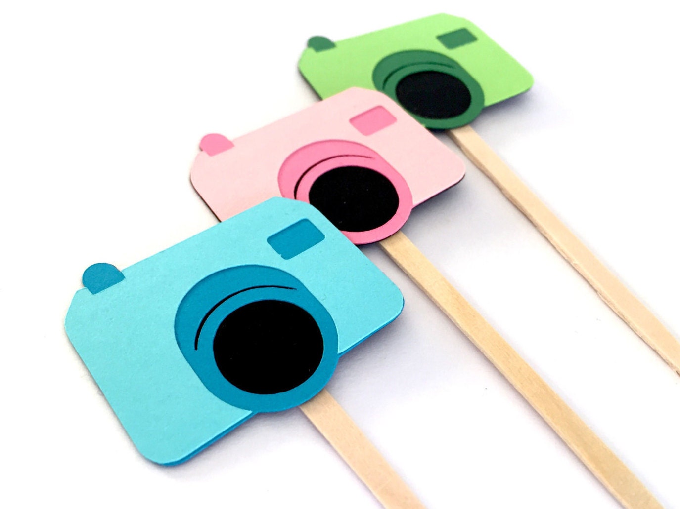 Camera Cupcake Toppers Set Of 12 Shutterbug Cake Topper Etsy