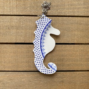 Masons Louise China, Seahorse Ornament, Broken China Ornament, Upcycled China, Seahorse Lover, Gift for Her, Gift for Teacher