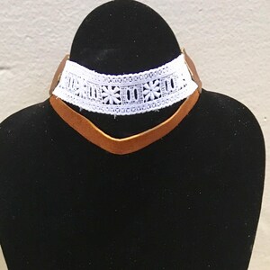 Lace and Leather Choker Necklace | Goddess and Witch Tie Jewelry | Rennaissance Neck Piece