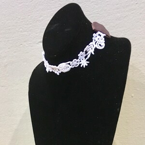 Lace and Leather Choker Necklace | Goddess and Witch Tie Jewelry | Rennaissance Neck Piece