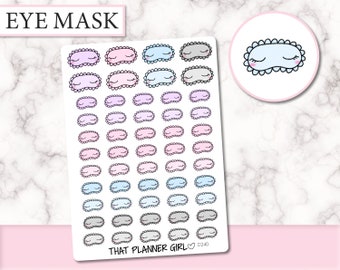 Sleep Mask Doodle Sticker - Cute stickers to mark lazy mornings or sleep in days! Original Doodle - Planner Stickers - Hand Drawn - D240