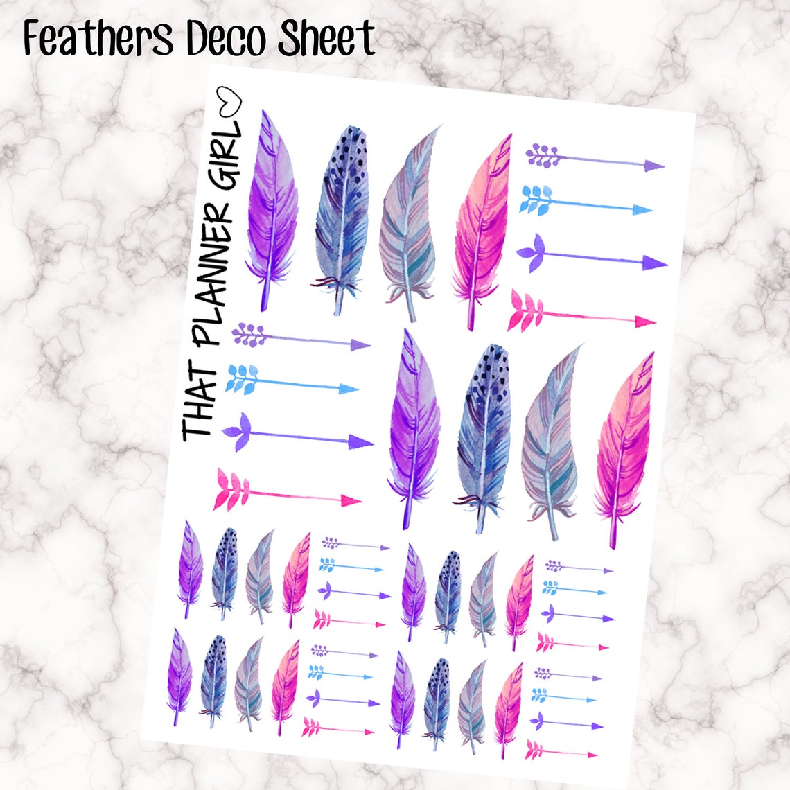 Decorative Feather Stickers perfect for the Standard EC or Etsy