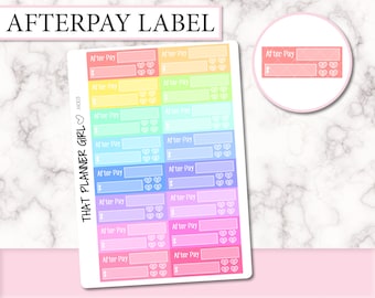 AfterPay Payment Tracker - Perfect for the Standard Life Vertical or personal planner - 16 Stickers - M003