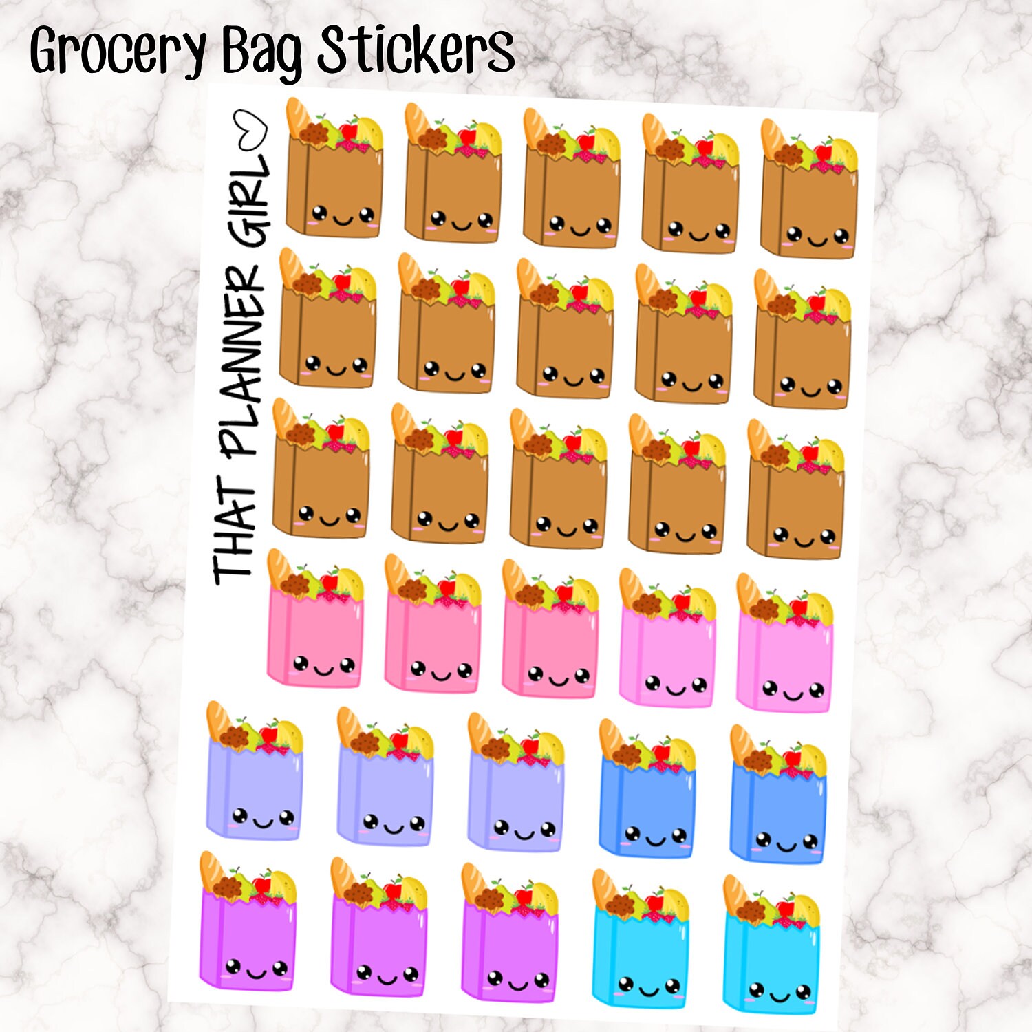 Large Shopping / Grocery Bag Stickers Perfect for the Etsy
