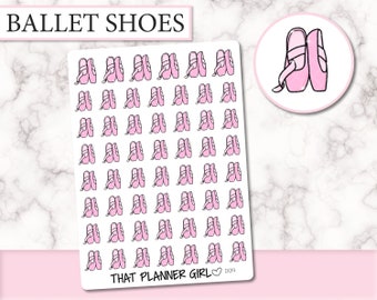 Ballet Shoes Doodle - Perfect for marking dancing class, ballet practice, studio time etc - Hand Drawn Original Stickers - D019