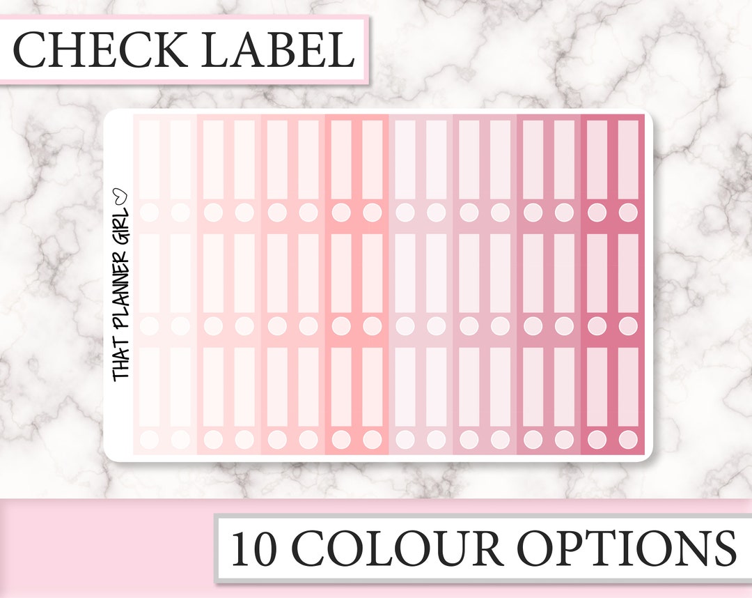 FUNCTIONAL Check Labels Planner Stickers 10 Colour Variations Perfect ...