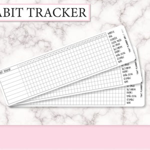 Monthly Habit Tracker - Bullet Journal Style - Space to write (or use the included stickers) up to 8 habits to track for the month - BU011